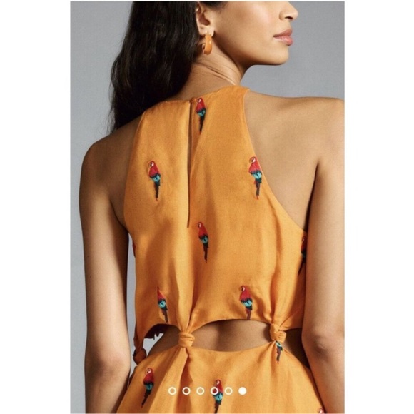 RARE Anthropologie Farm Rio Parrot Halter Maxi Dress - Picture 5 of 16
